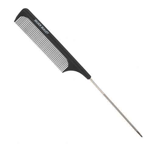 Silver Bullet - Metal Tail Comb Black 22.1cm