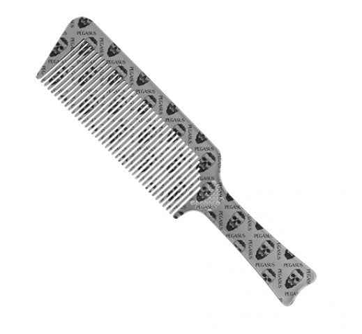 Pegasus - Skulleto 514A Flattopper Barber Comb Silver – Silver skull print