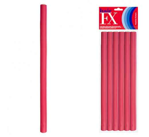 Hair FX - Flexible Rod Long Red 12pc