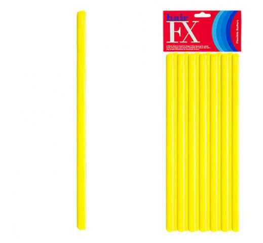 Hair FX - Flexible Rod Long Yellow 12pc