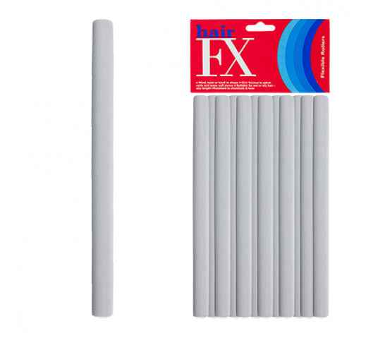 Hair FX - Flexible Rod Long Grey 12pc