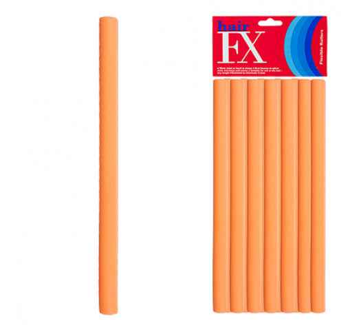 Hair FX - Flexible Rod Long Orange 12pc