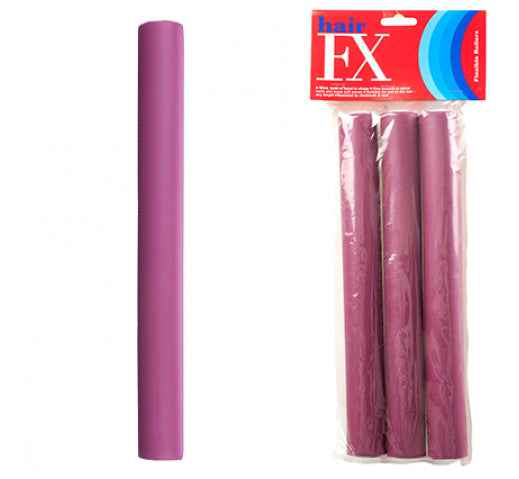 Hair FX - Flexible Rod Extra Large Plum 3pc