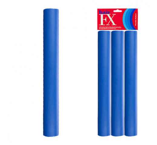Hair FX - Flexible Rod Jumbo Blue 3pc