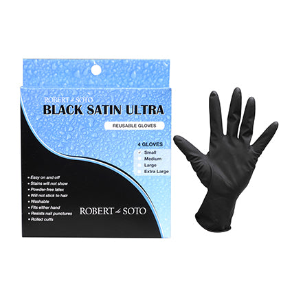 Robert de Soto - Black Satin Ultra Gloves Small 4pk – product image