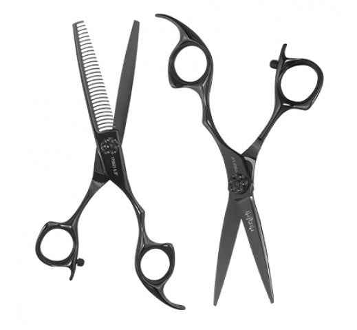 Iceman - Mizumi Katani 5.5" Hairdressing Scissors & Thinner Set Black