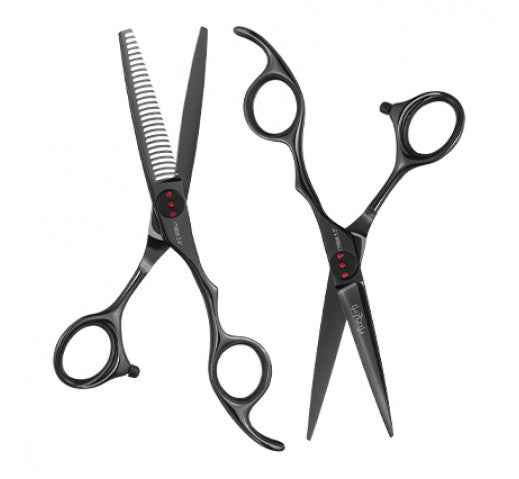 Iceman - Mizumi Senshi 5.5" Hairdressing Scissors & Thinner Set Black