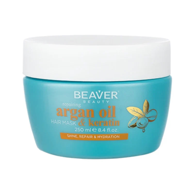 Beaver - Argan & Keratin Shampoo, Conditioner, Mask & Serum Quad Bundle – Beaver Argan & Keratin Mask 250ml