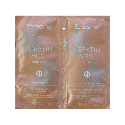 Echosline Keratin Veg Shampoo & Mask Sachet 15ml – front of pack