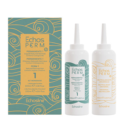 Echosline Perm 1 Normal Hair Perm Kit 100ml + 120ml – front of pack