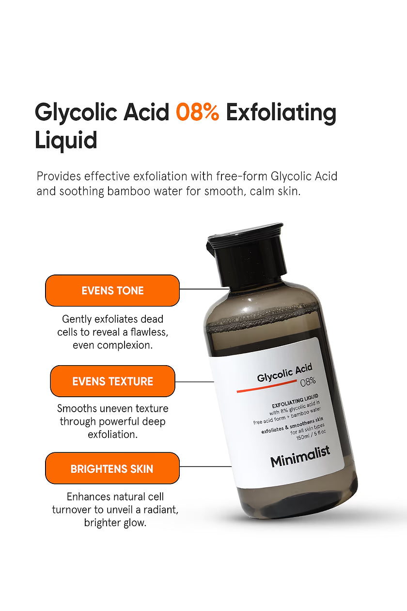 Minimilist - Glycolic Acid 8% Exfoliating Liquid 150ml - Zilion