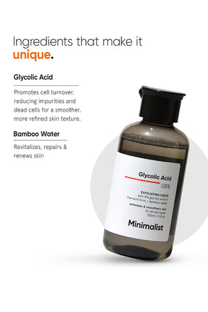 Minimilist - Glycolic Acid 8% Exfoliating Liquid 150ml - Zilion