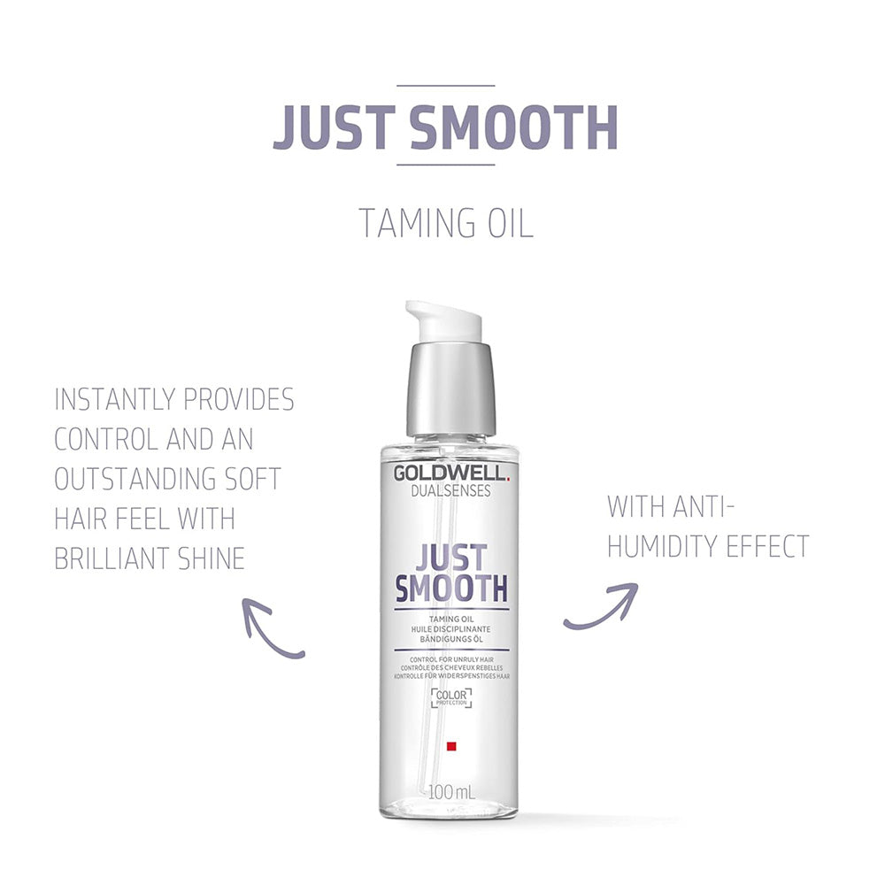 Goldwell - Just Smooth Shampoo, Conditioner, Treatment & Taming Oil Quad Bundle – Goldwell Just Smooth Taming Oil 100ml (detail)