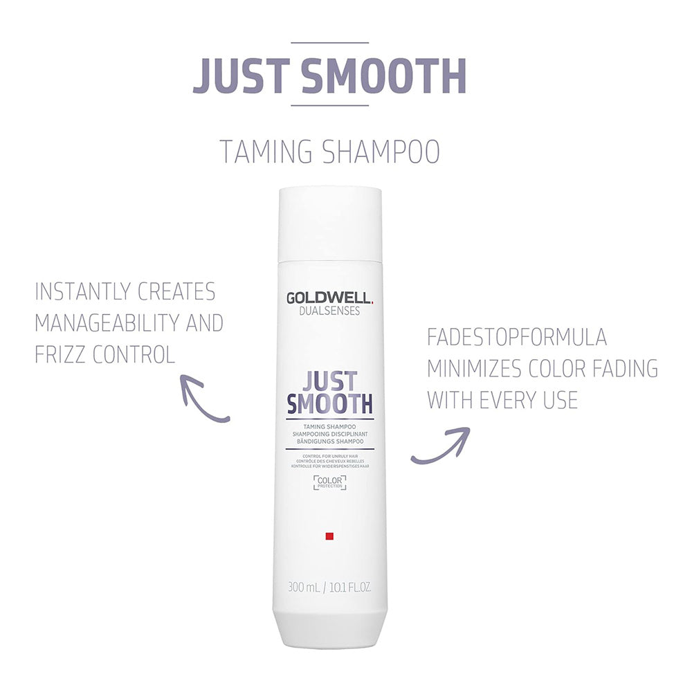 Goldwell - Just Smooth Shampoo, Conditioner, Treatment & Taming Oil Quad Bundle – Goldwell Just Smooth Taming Shampoo 300ml (detail)