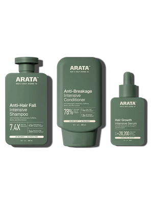 Arata - Hair Growth Trio (Anti-Hair Fall Shampoo, Anti-Breakage Conditioner & Hair Growth Serum)