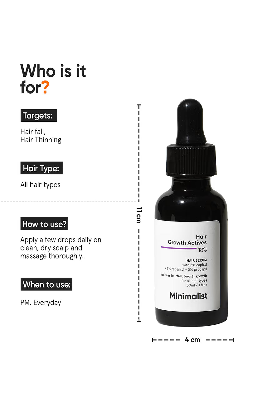Minimilist - Hair Growth Actives 18% Hair Serum 30ml - Zilion