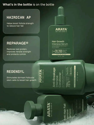 Arata - Hair Growth Trio (Anti-Hair Fall Shampoo, Anti-Breakage Conditioner & Hair Growth Serum)