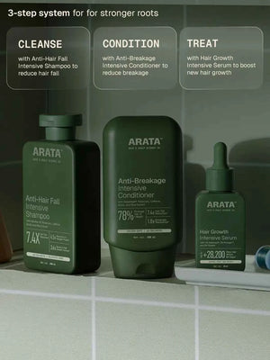 Arata - Hair Growth Trio (Anti-Hair Fall Shampoo, Anti-Breakage Conditioner & Hair Growth Serum)