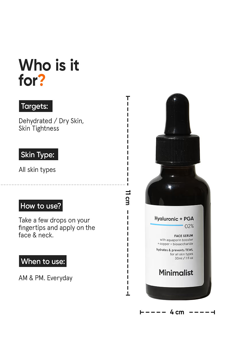 Minimilist - Hyaluronic + PGA 2% Face Serum 30ml - Zilion
