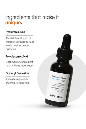 Minimilist - Hyaluronic + PGA 2% Face Serum 30ml - Zilion