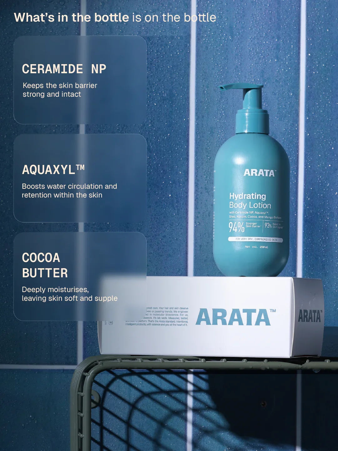 Arata - Hydrating Body Lotion 250ml – key ingredients