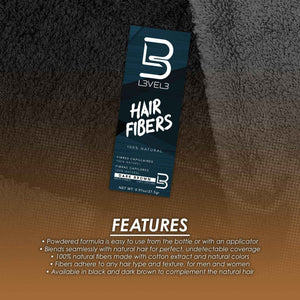 L3VEL3 - Hair Fibres Brown & Applicator Duo Bundle – L3VEL3 Hair Fibres Brown 27.5g (detail)