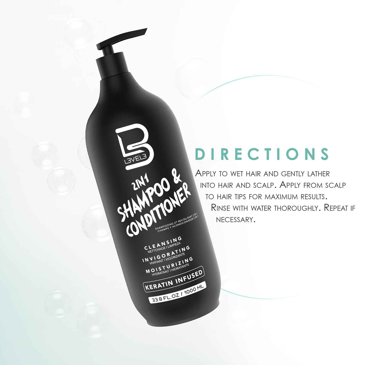 L3VEL3 - 2 In 1 Shampoo & Conditioner 1000ml