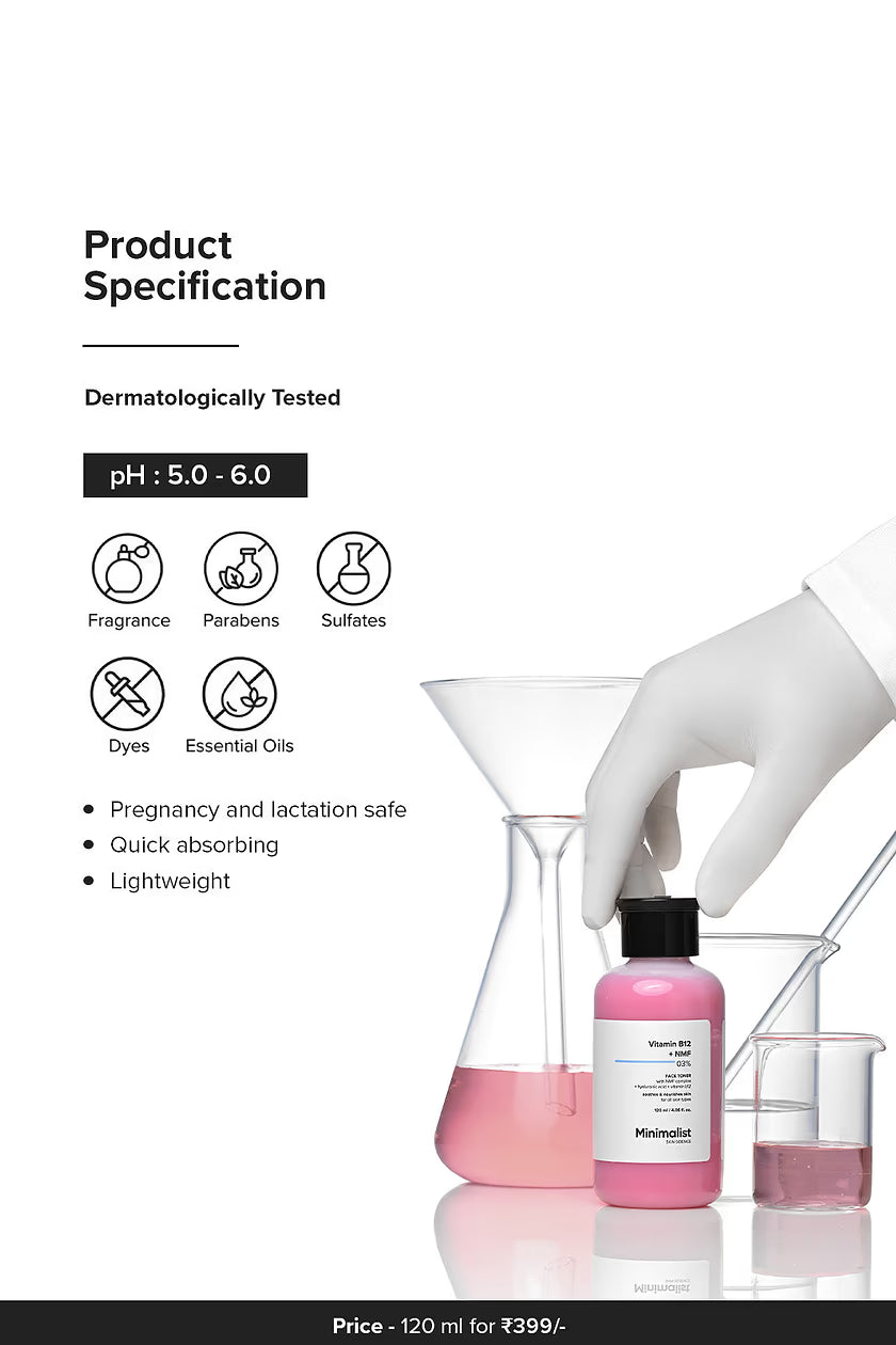 Minimilist - Vitamin B12 + NMF 03% Face Toner 120ml - Zilion