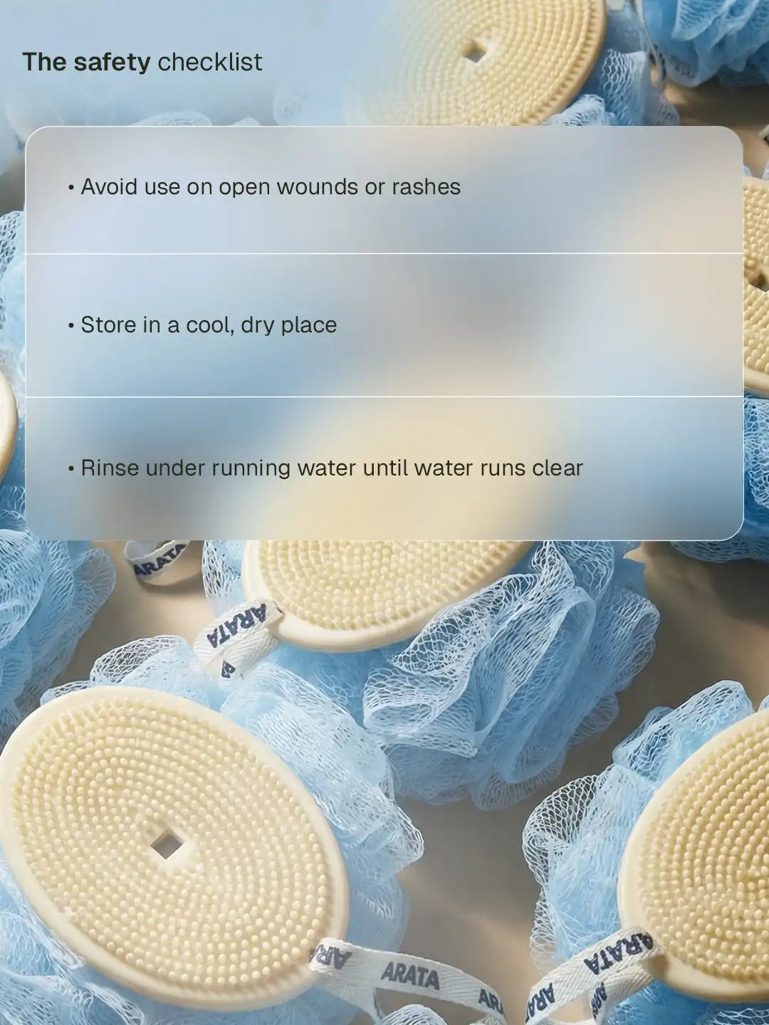 Arata - Dual-Sided Loofah – materials and care