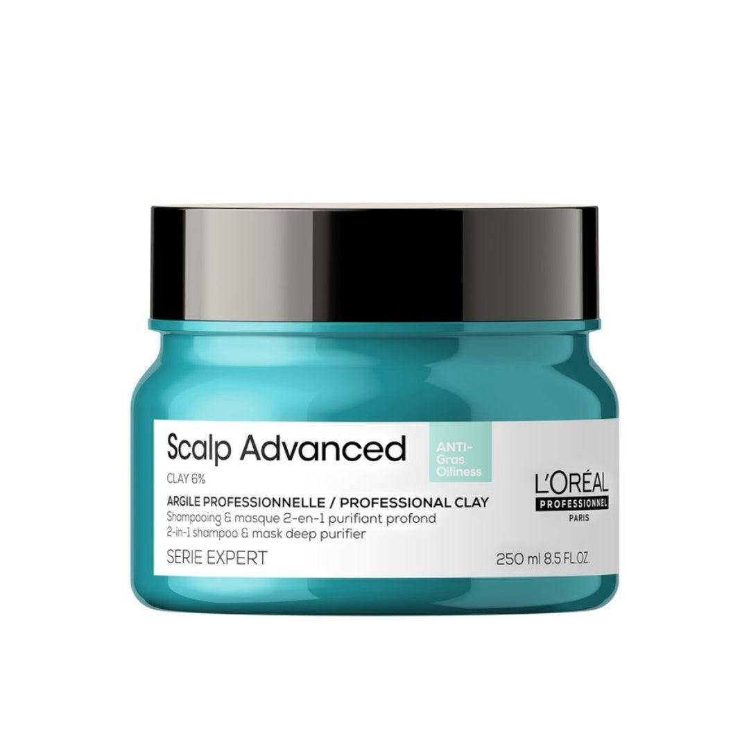 L'Oreal Professionnel - Scalp Advanced Anti-Oiliness 2-in-1 Deep Purifier Clay 250ml – front of pack