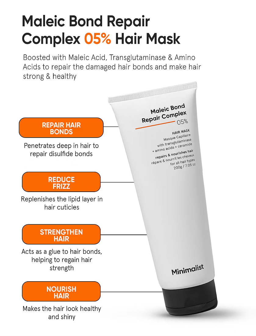 Minimalist Maleic Bond Repair Complex 5% Hair Mask 200g - image 3