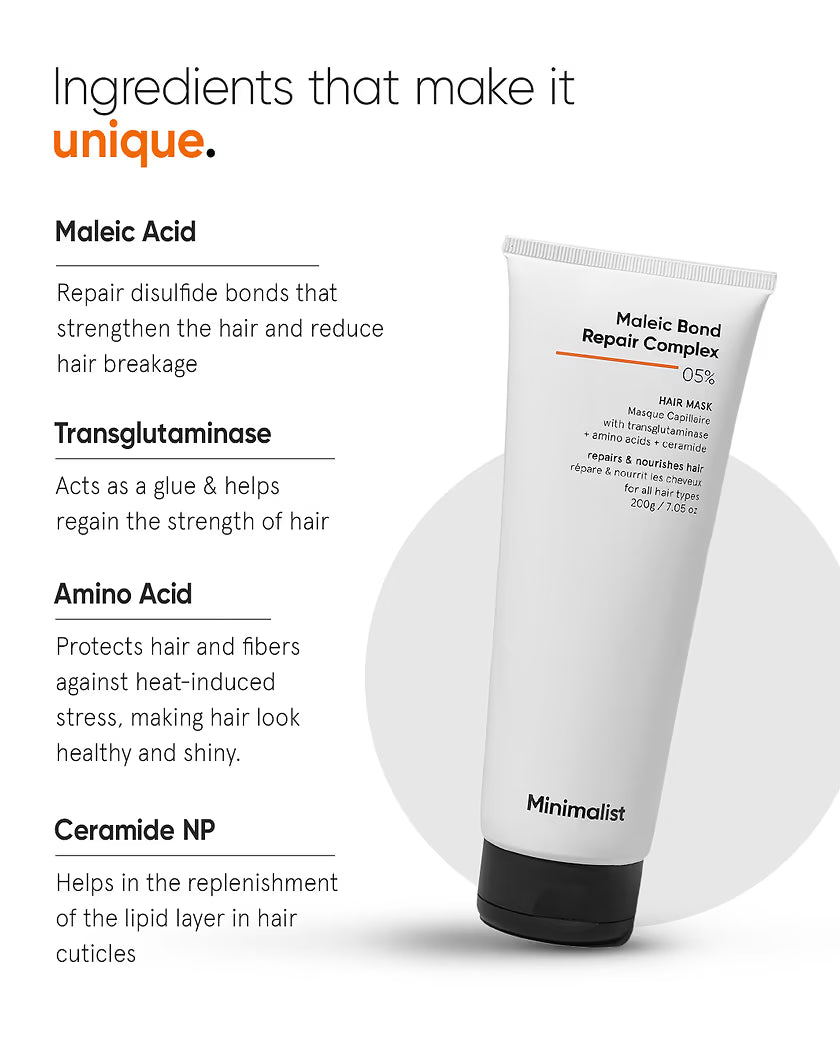 Minimalist Maleic Bond Repair Complex 5% Hair Mask 200g - image 4