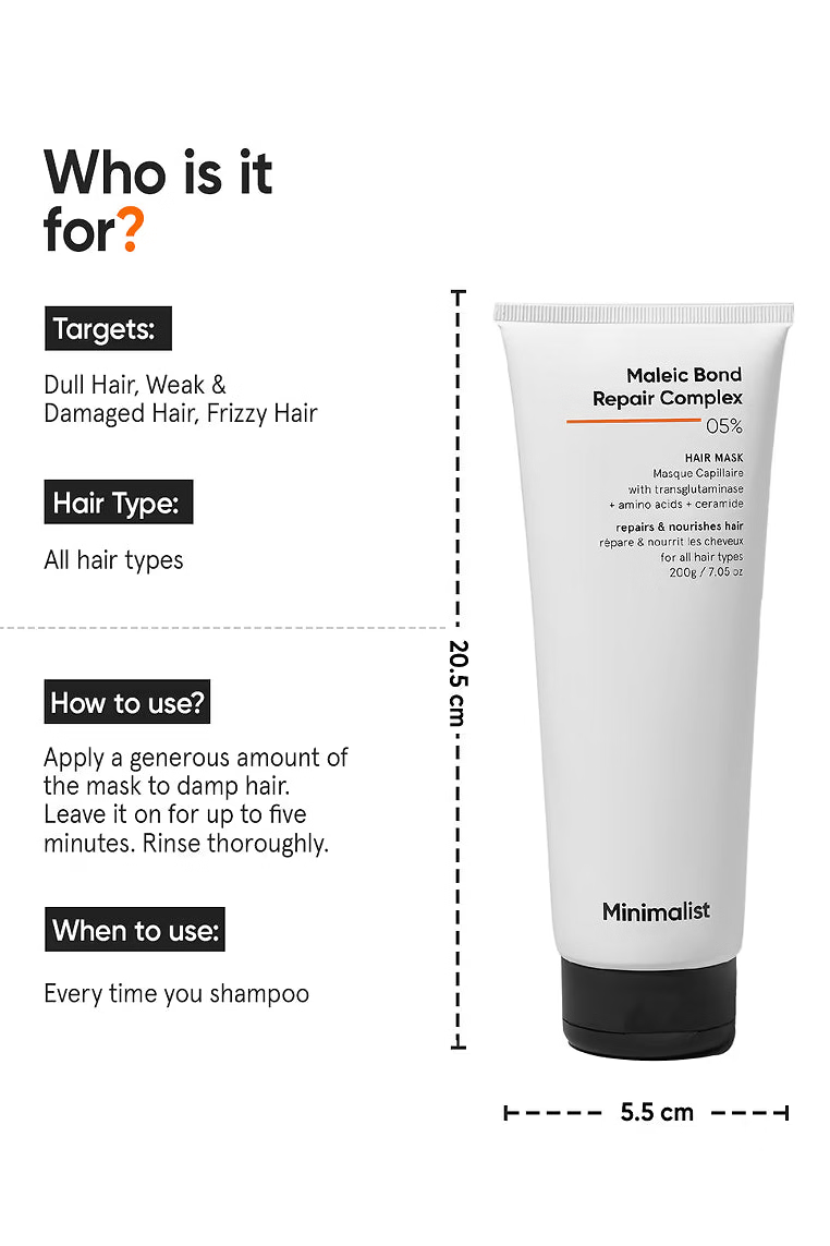 Minimalist Maleic Bond Repair Complex 5% Hair Mask 200g - image 5