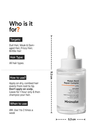 Minimilist - Maleic Bond Repair Complex 5% Hair Serum-50ml - Zilion