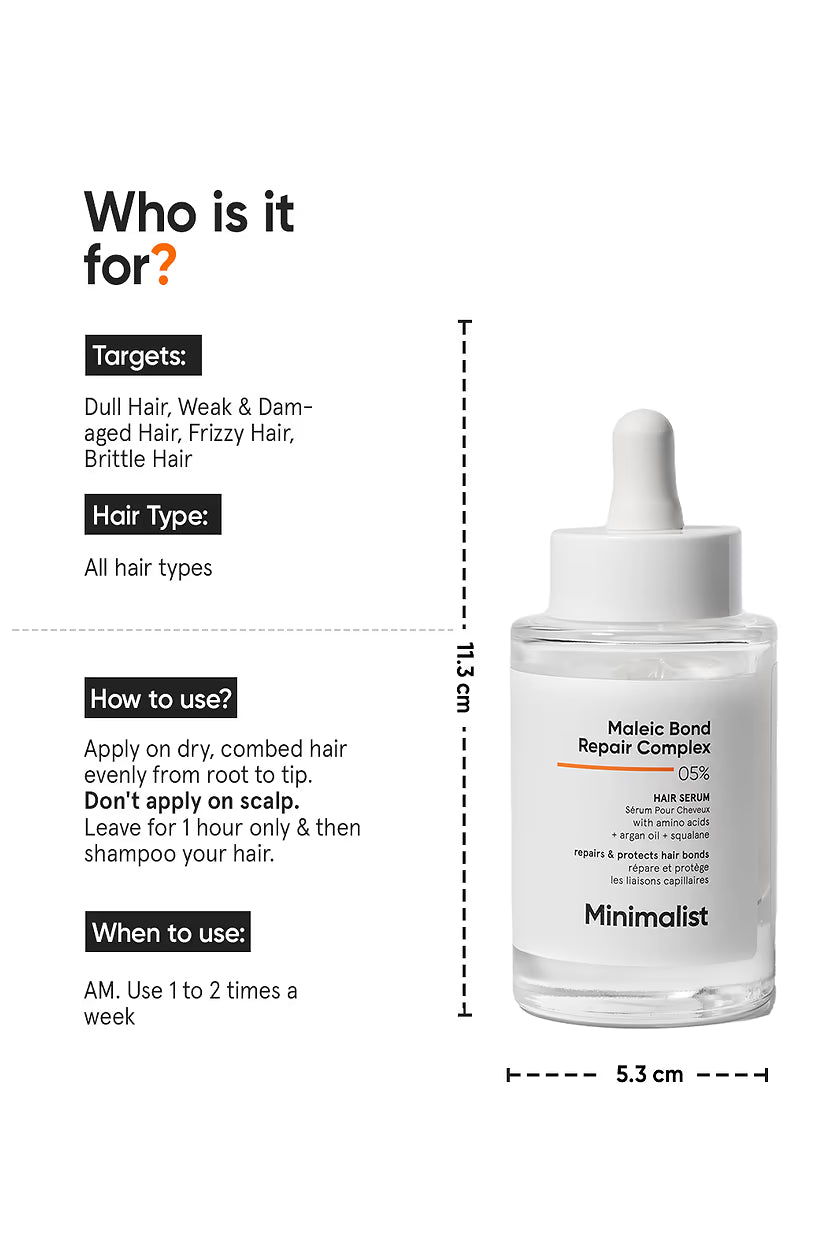 Minimilist - Maleic Bond Repair Complex 5% Hair Serum-50ml - Zilion