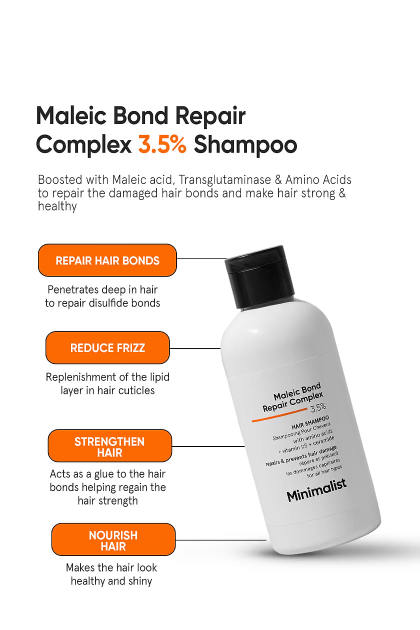 Minimilist - Maleic Bond Repair Complex 3.5% Hair Shampoo -250ml - Zilion