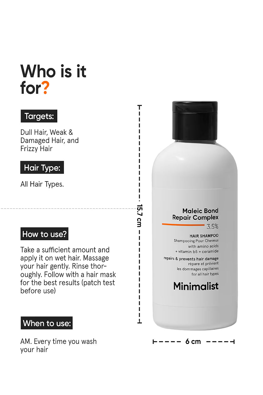 Minimilist - Maleic Bond Repair Complex 3.5% Hair Shampoo -250ml - Zilion