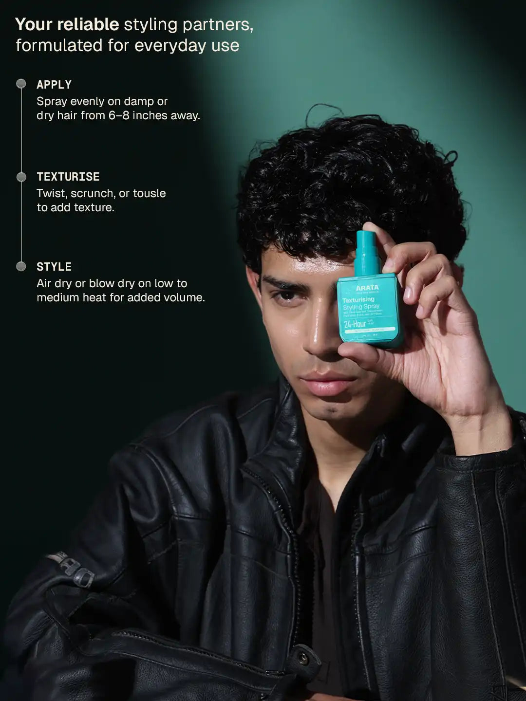 Arata - Texturising Styling Spray & Medium Hold Styling Cream Combo 2 x 50ml – how to use