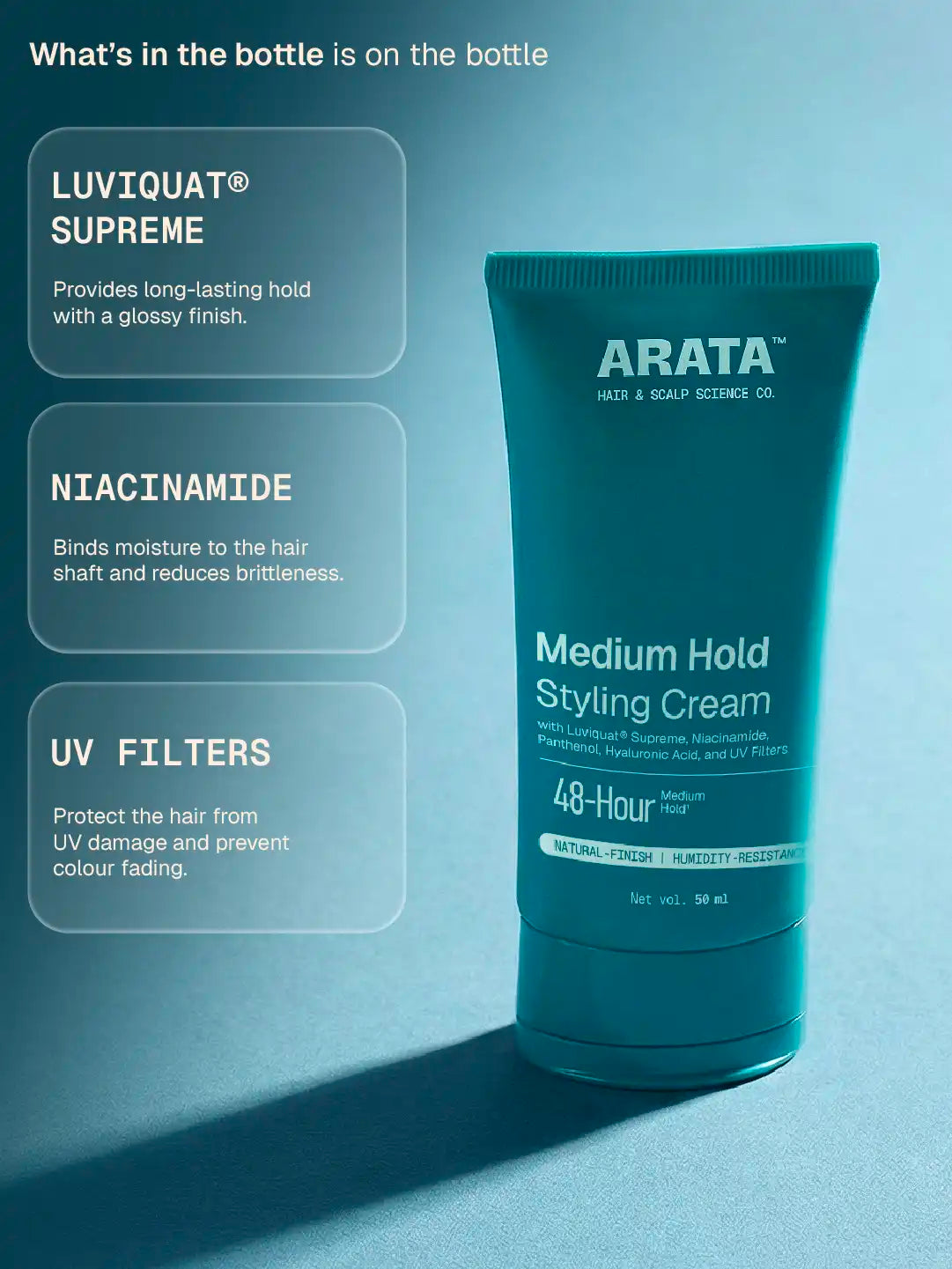 Arata - Medium Hold Styling Cream 50ml – how it works