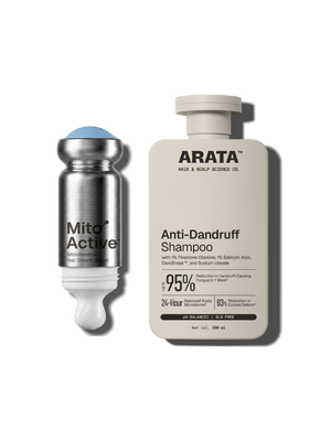 Arata - MitoActive Hair Growth Serum + Anti-Dandruff Shampoo Combo – front of pack