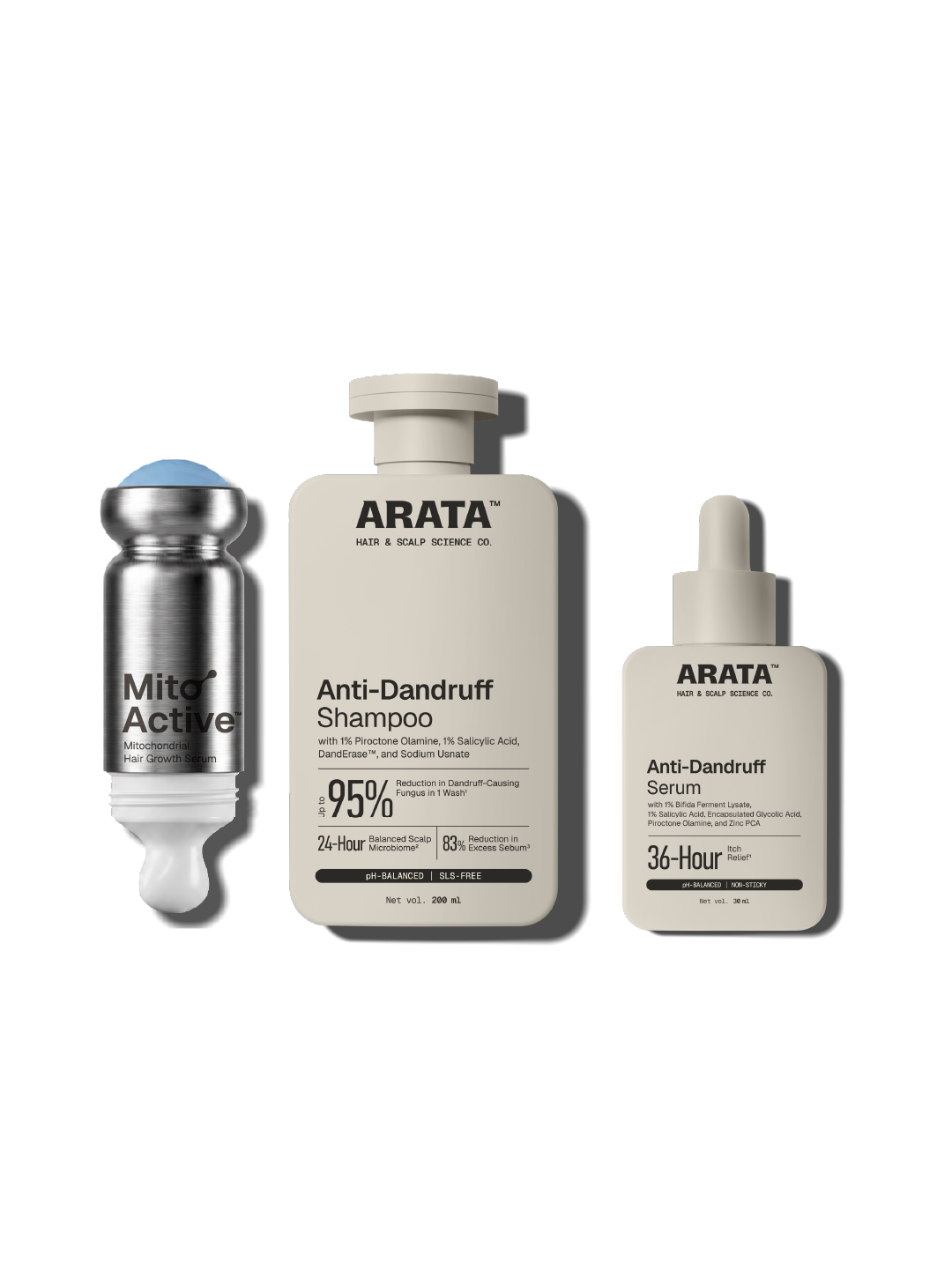 Arata - MitoActive Hair Growth Serum + Anti-Dandruff Shampoo & Serum Combo