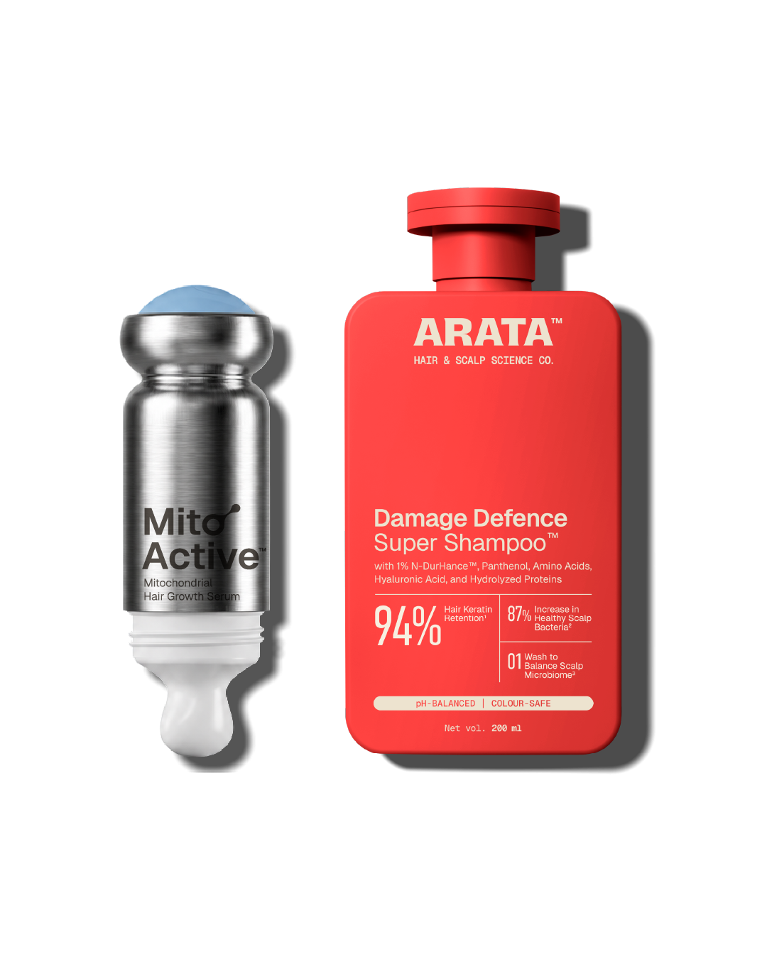 Arata - MitoActive + Damage Defence Super Shampoo Combo