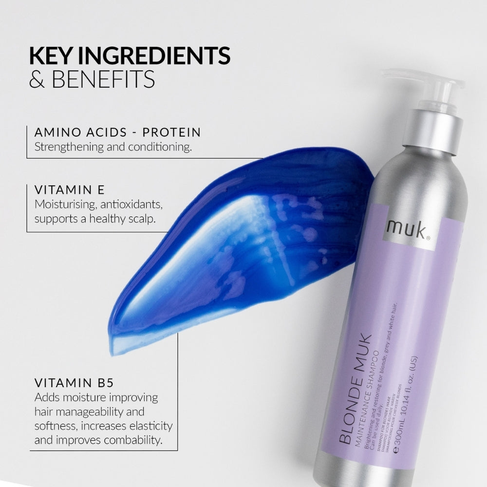 Muk Hair - Blonde Maintenance Shampoo 300ml – benefits