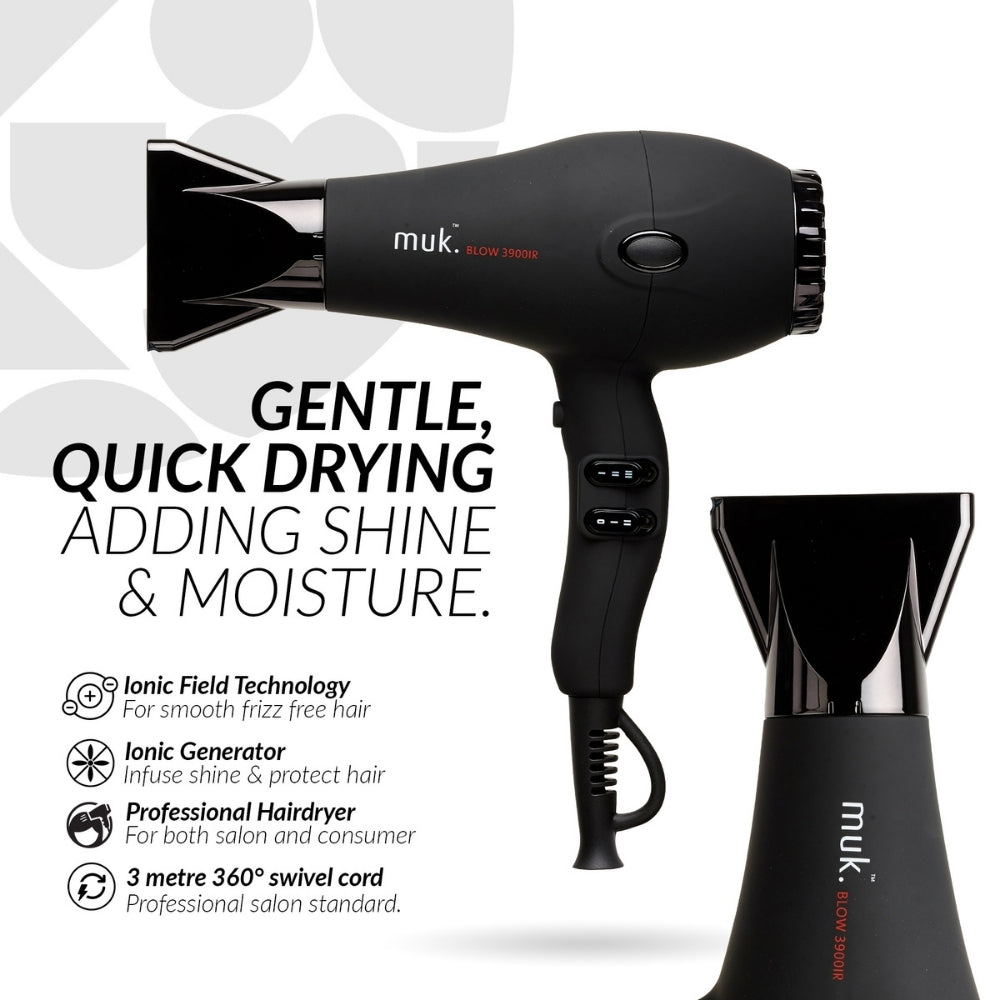 Muk Hair - Blow Hair Dryer Matte Black – side view