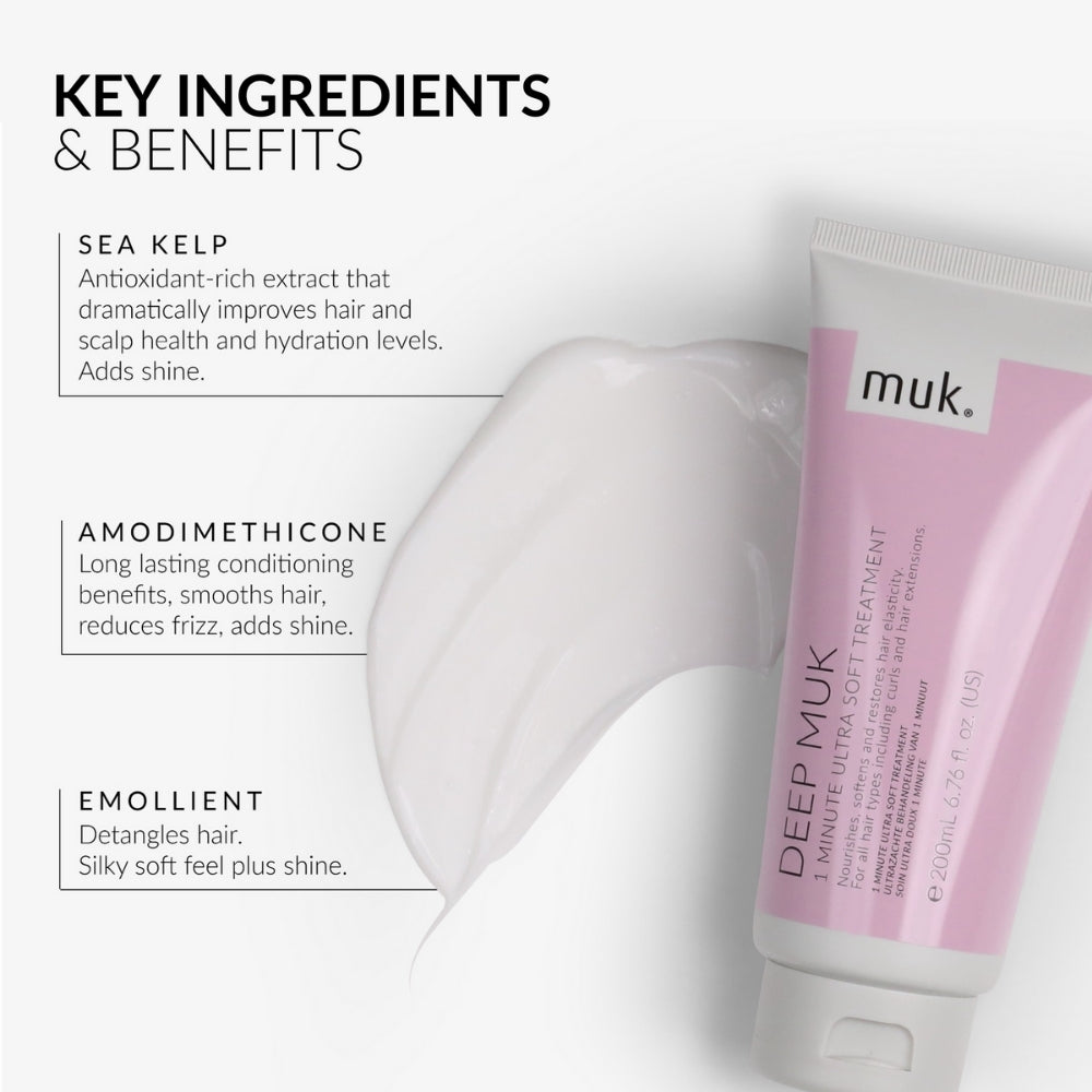 Muk Hair - Deep Ultra Soft Shampoo, Conditioner & 1 Minute Treatment Trio Bundle – Muk Hair Deep 1 Minute Treatment 200ml (detail)