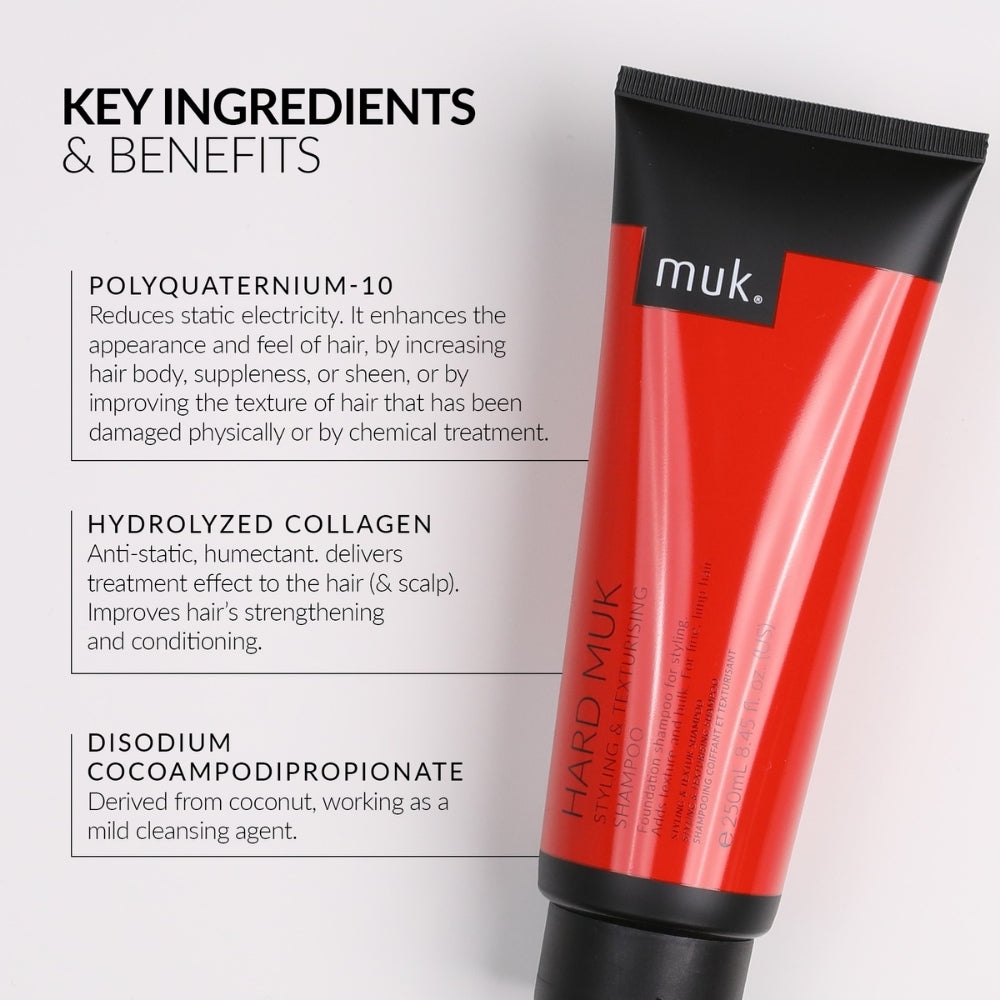 Muk Hair - Hard Styling Shampoo 250ml – benefits