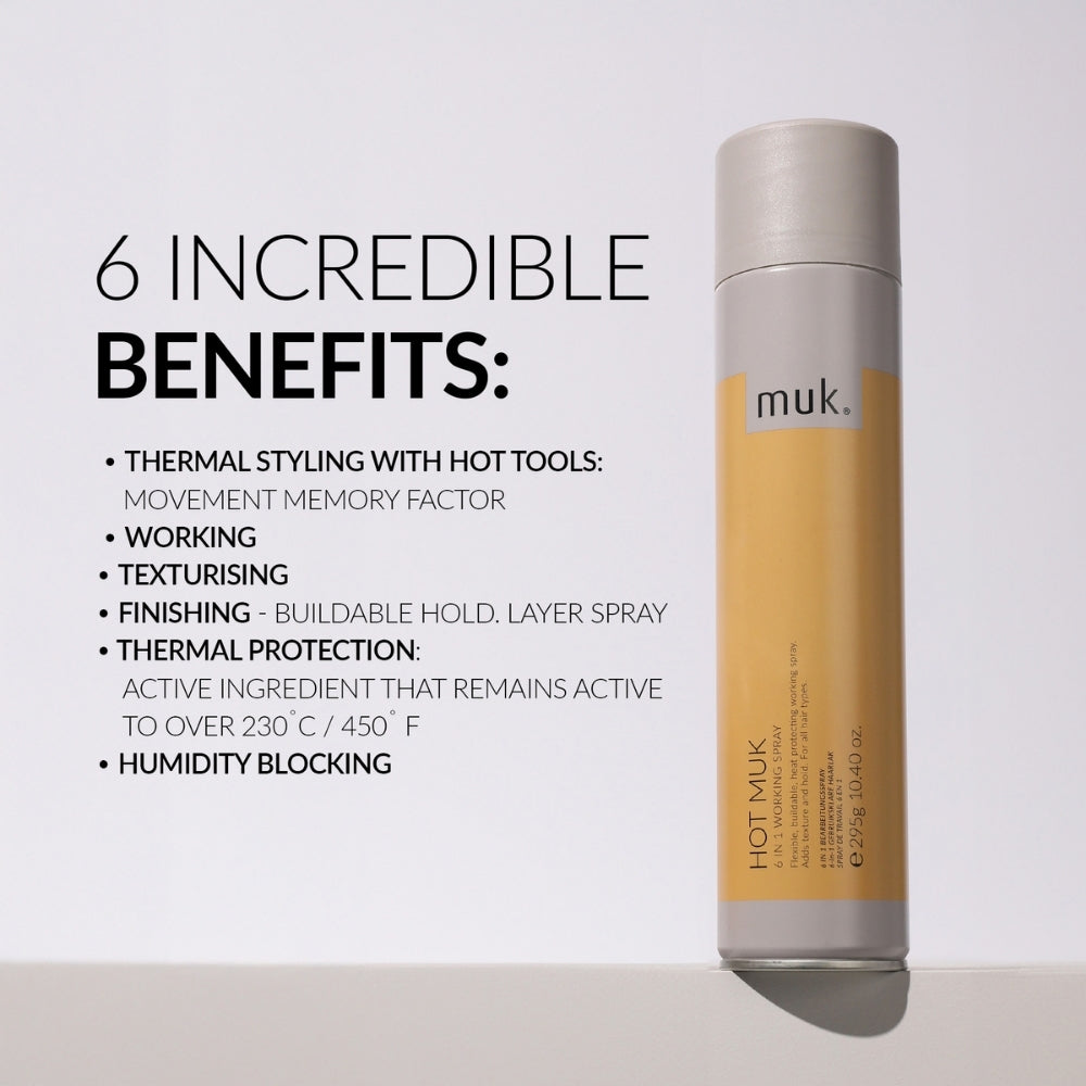 Muk Hair - Hot 6 in 1 Working Spray 295g – product view 2