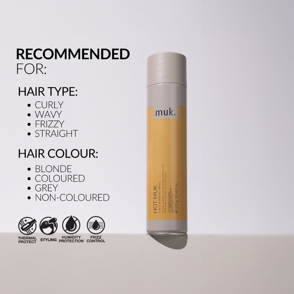 Muk Hair - Hot 6 in 1 Working Spray 295g – product view 4