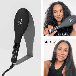 Muk Hair - Hot Paddle Hair Straightener Brush – in use