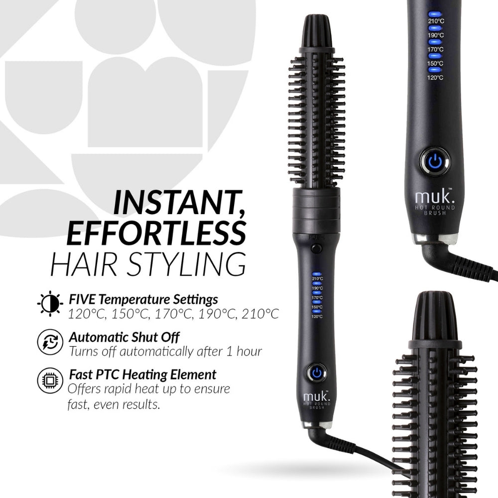 Muk Hair - Hot Round Volumising Brush 2 Barrels – in use